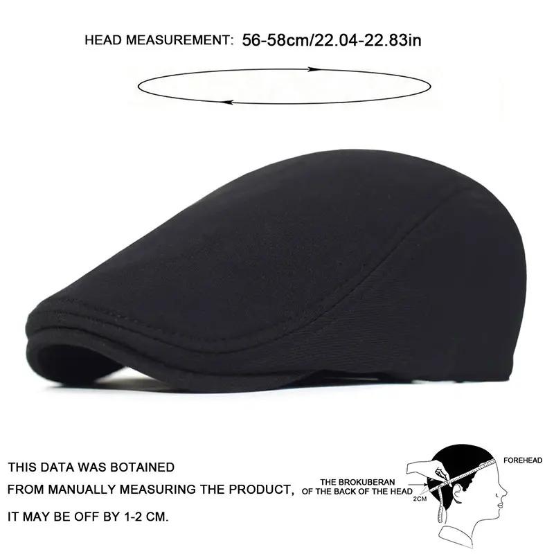 Men Solid Color Newsboy Caps British Painters Hats Spring Autumn Berets Flat Caps