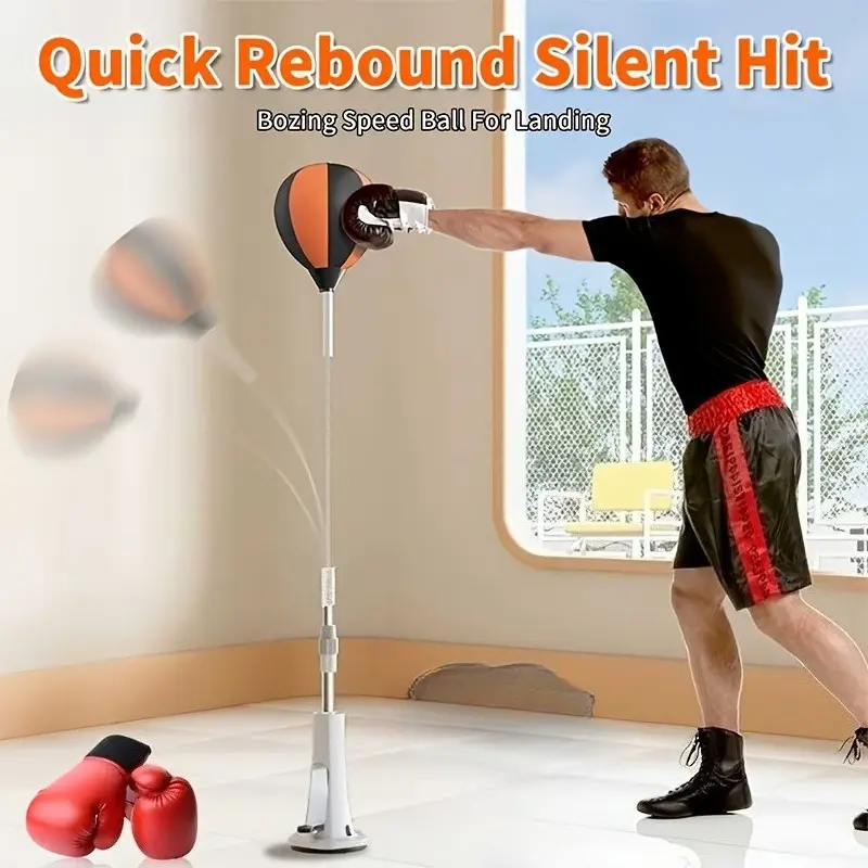 Household standing boxing reflex speed ball target for adults, home standing sandbag trainer, tumbler sandbag, high-quality standing speed ball, suitable for adult boxing training and fitness, Boxing Equipment