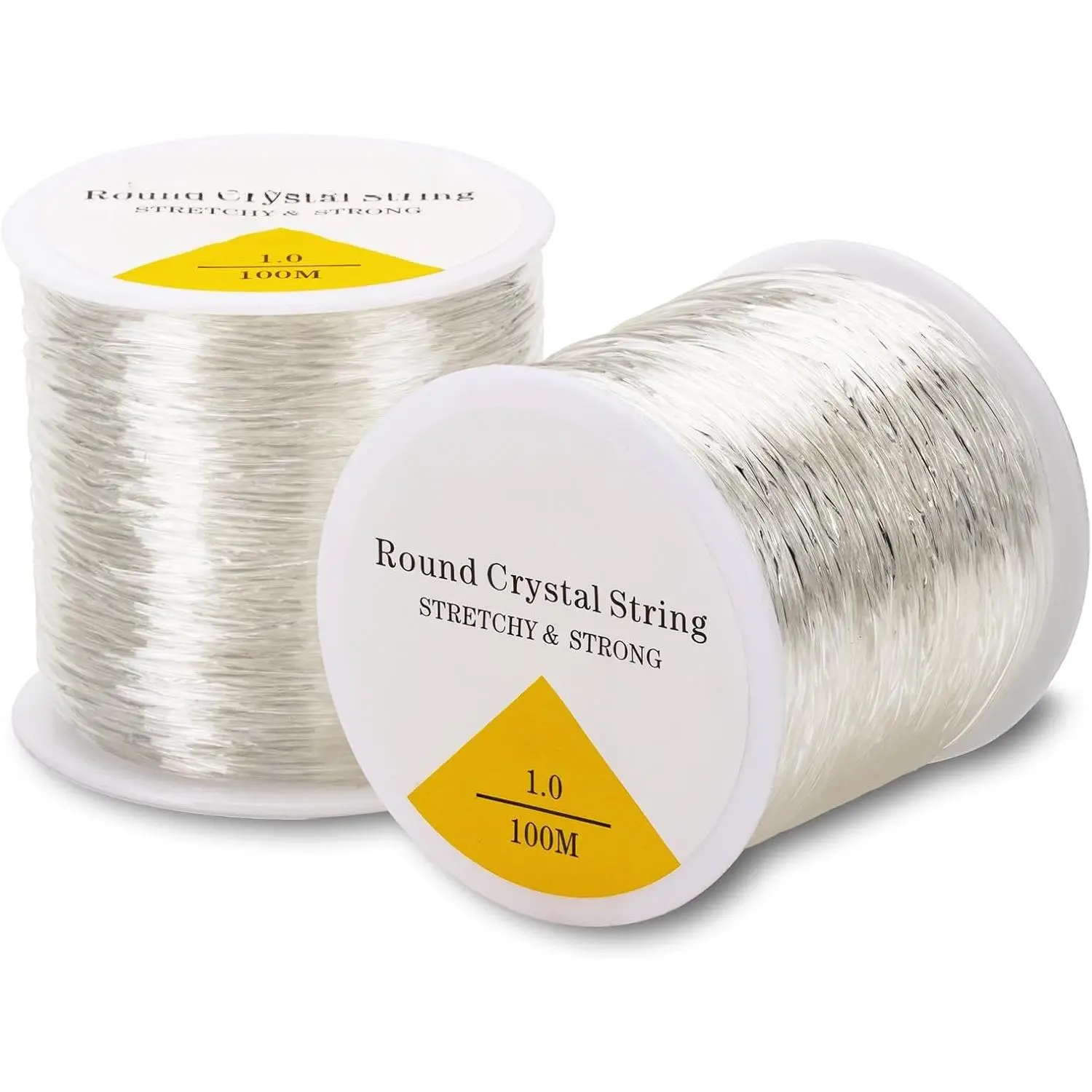 1mm Elastic String for Bracelets, White, 2 Rolls | 656 ,  Stretchy String, Clay Bead Cord, For Bracelet Beading Necklace  Crafts Making