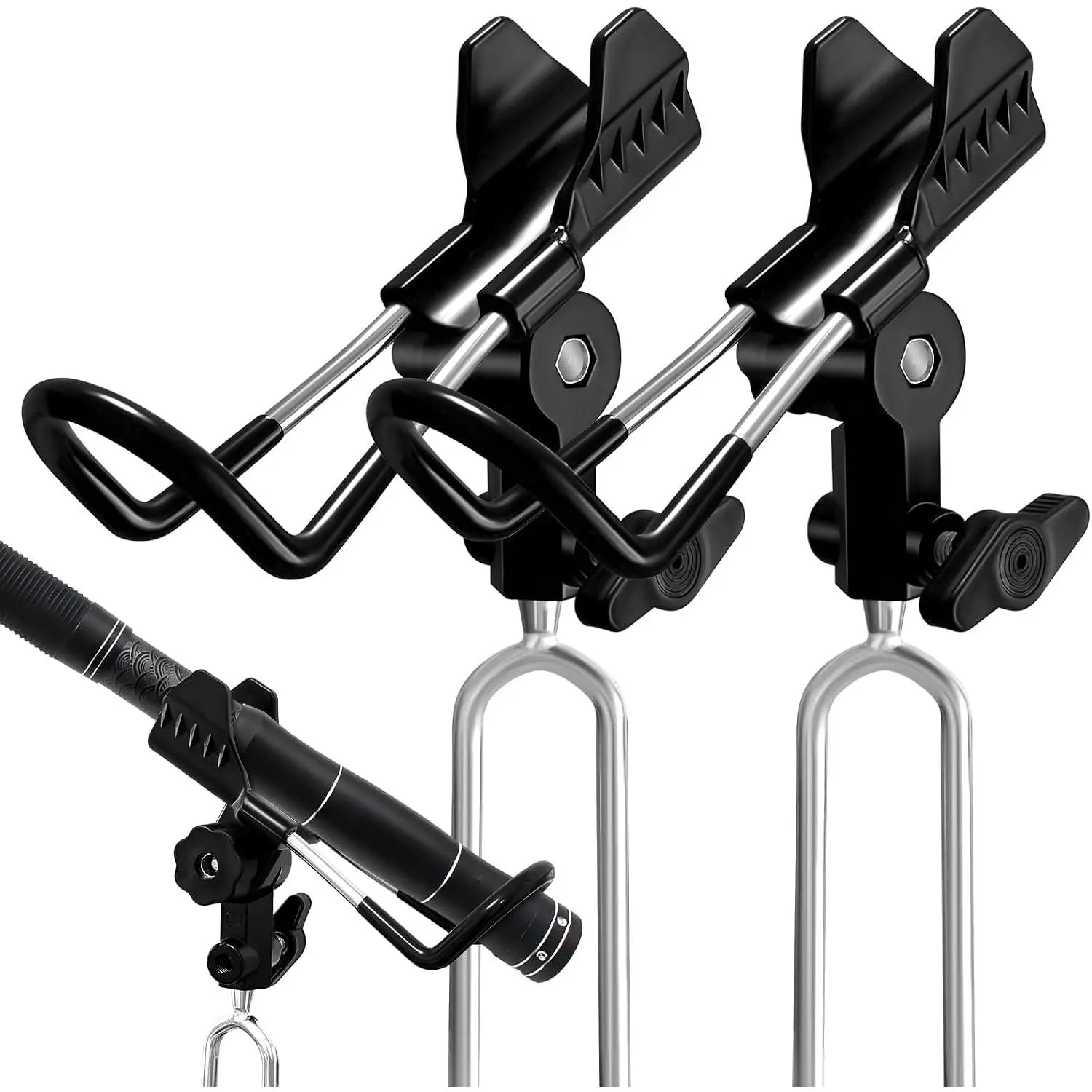 Fishing Rod Holder for Ground, 2/4pcs Fishing Pole Holders for Ground,  Fishing Rod Holder with 360° Adjustable Extra Long Drill Stake Rod Stand for Catfish, Beach, Shore and Mud, Men's