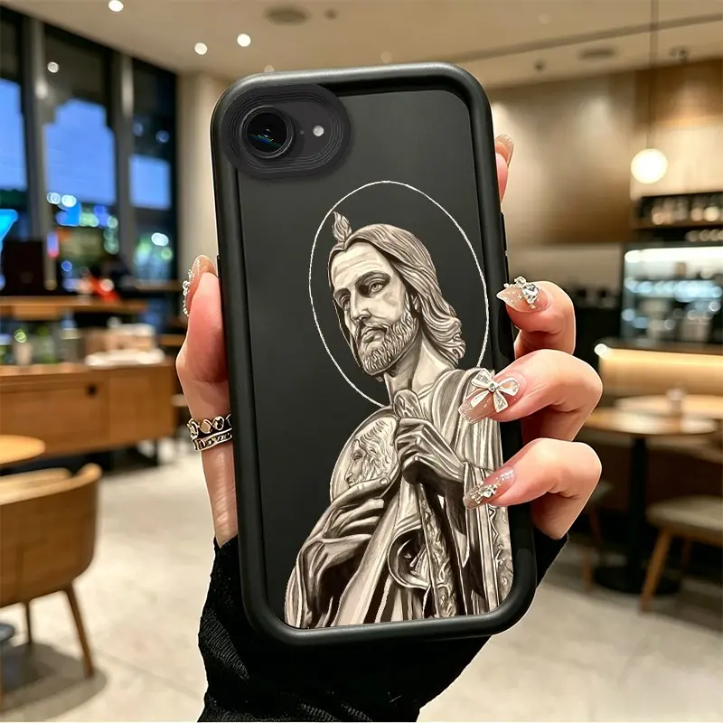 Phone case for iphone 16E 17E Shockproof TPU Gift St. Jude Thaddeus Relief Art Phone Case soft silicone Celestial Eye Layered Phone Case BOJTMTN2