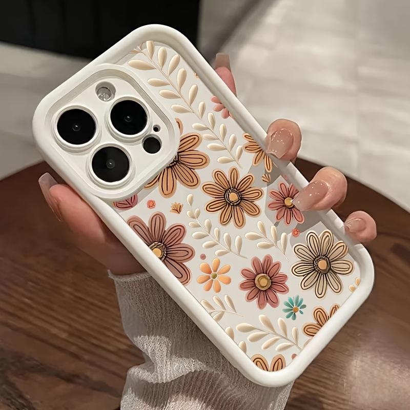 Classic Floral Pattern Stepped Case for iPhone 17 Pro Max 15 Shockproof Protective Cover