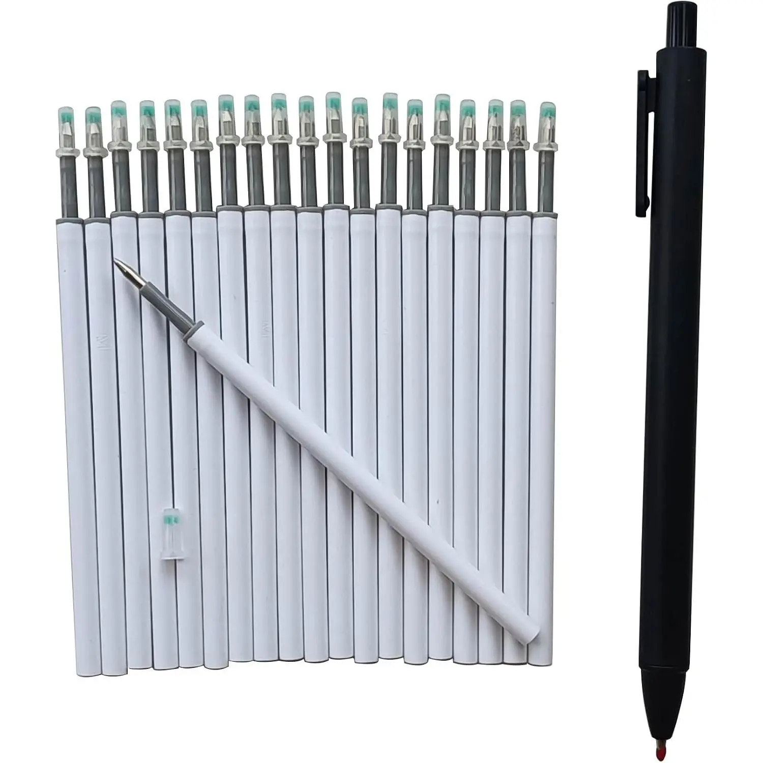 0.5 mm Pen Refill Black 4.3 Inch Gel Ink Refills,20 Pack Retractable Pen Refills Use for Click Pens with Spring,Send 1 Extra Pen,School Office Supplies(20 pcs)