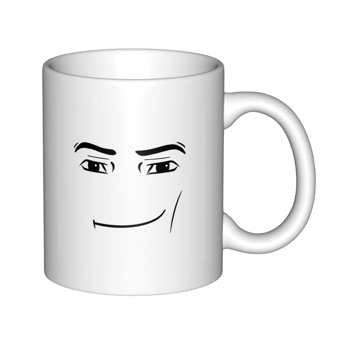 Roblox Man Face Mug 11oz, Double Sided, White Ceramic Mug, Roblox funny, Coffee Mug, Gamer Cup, Meme Mug,