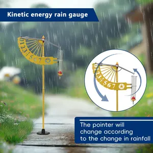 Unique Windmill Style Rain Gauge, Floating Rainfall Measuring Tool with Stable Stand, Weather Resistant Outdoor Rain Meter for Garden Decor, Lawn, Patio, Backyard & Gardening Gift