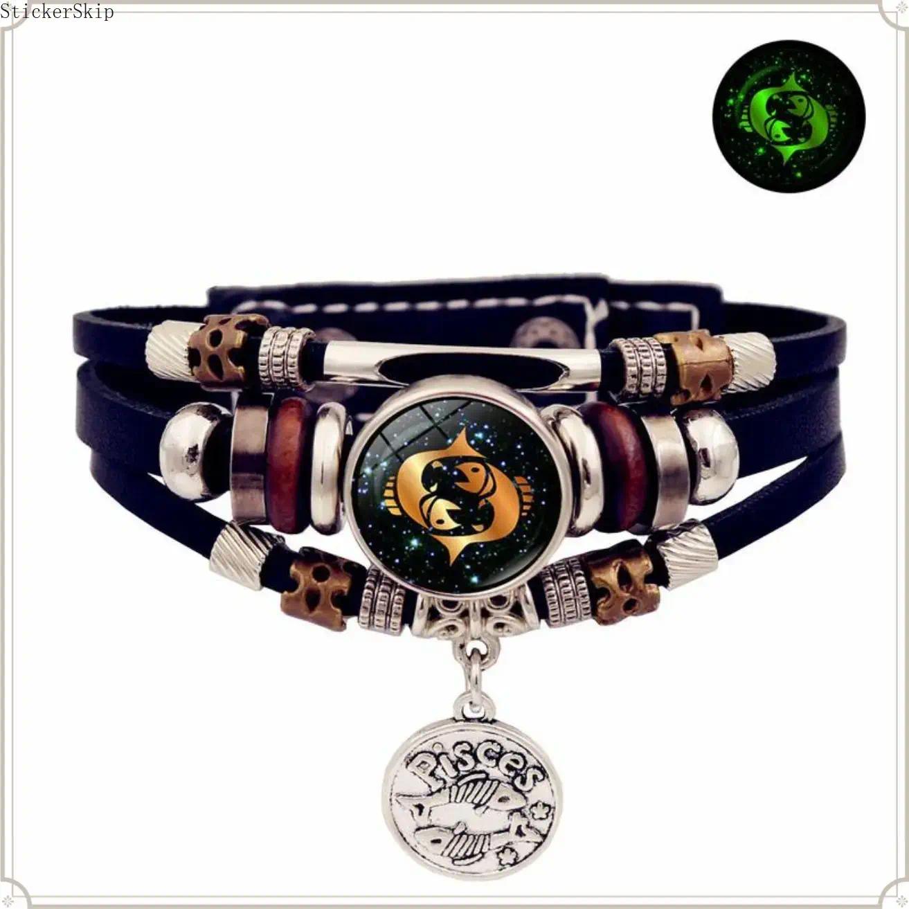 2026 Multilayer Zodiac Leather Bracelet – Handmade Woven Constellation Wrap Bracelet for Women & Men, Adjustable Wristband Jewelry, Personalized Birthday Gift, Trendy Astrology Accessory 2026 Multilayer Zodiac Leather Bracelet – Handmade Woven Constellation Wrap Bracelet for Women & Men, Adjustable Wristband Jewelry, Personalized Birthday Gift, Trendy Astrology Accessory