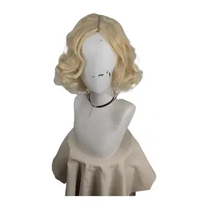 Stranger Things Season 4 Eleven Cosplay Wig Middle Part Golden Curly