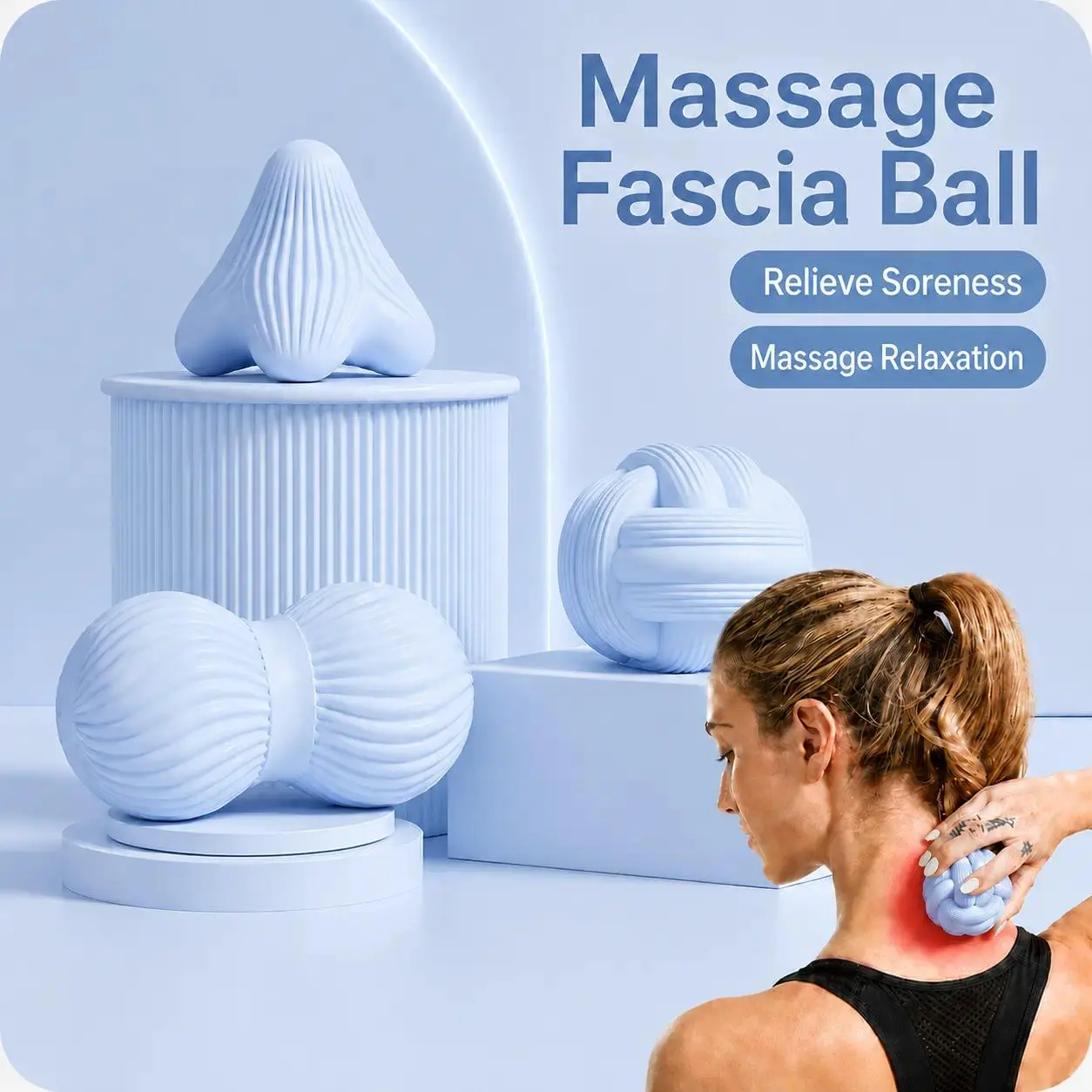 3-Piece Compact Functional Silicone Peanut Ball Set - Dual-Use Lacrosse Massage Balls, Trigger Point Deep Tissue Body Care Tool, Foam Roller Alternative for Fascia Release & Back Muscle Relaxation, Sports Fitness Accessory, Pink