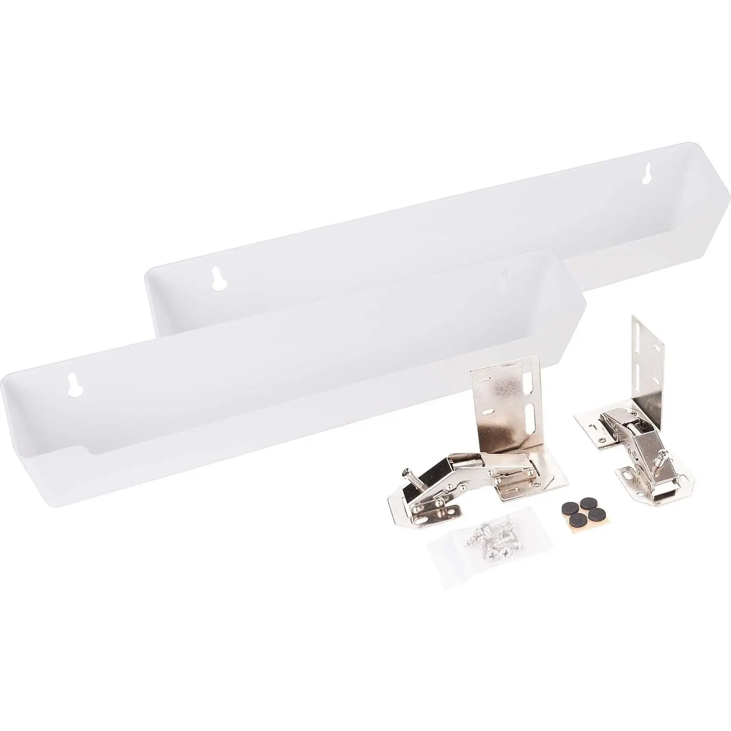 14-13/16" Plastic Tipout 2 Shallow Tray Set, White