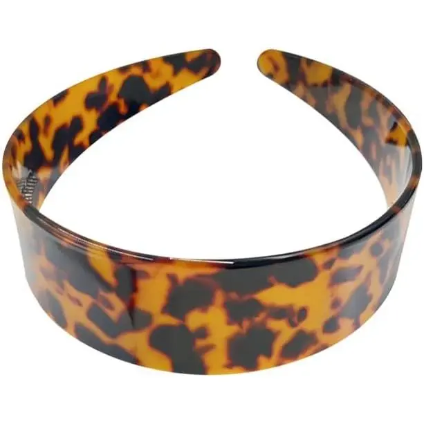 Wide Tortoise Shell Headband with  Leopard Print Plastic Headband   Hair Band Non Slip Hairbands Fashion Hair Hoop Trendy  Accessories for Women Red Brown