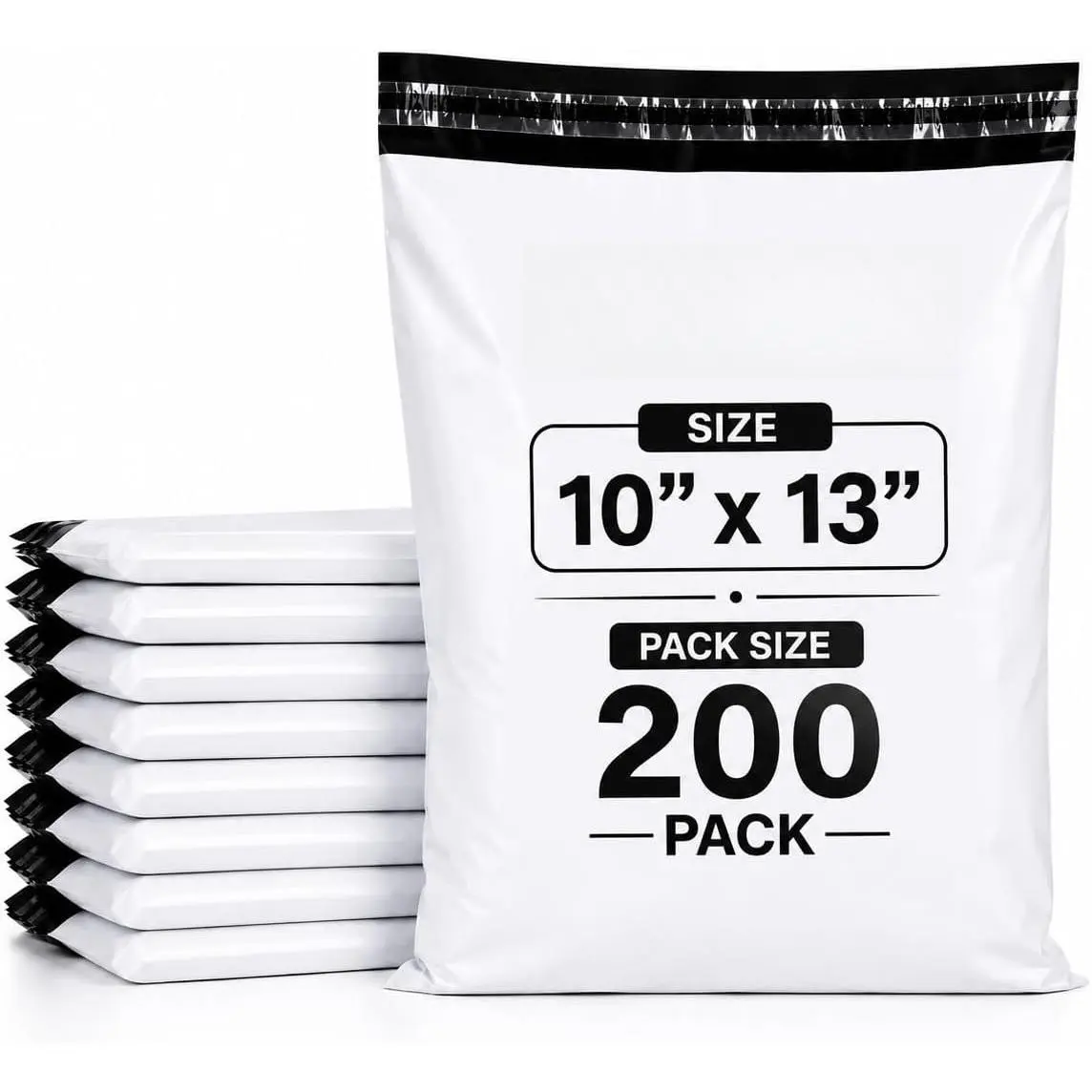 12 x 15.5 Poly Mailers, 100 Pack – Durable  Self-Seal Shipping Bags for Clothes, Books & Small Business Packaging Supplies (White, 12x15.5, 100, Count, 1)