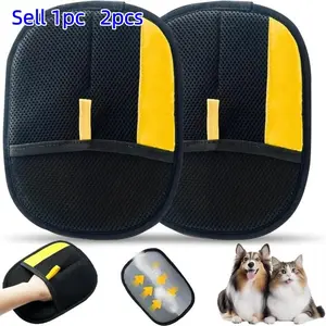 1/2-Piece Static Pet Hair Removal Gloves, Magic Reusable Cat and Dog Fur Brush, Fur Remover for Carpets, Curtains, Sofas and Car Seats