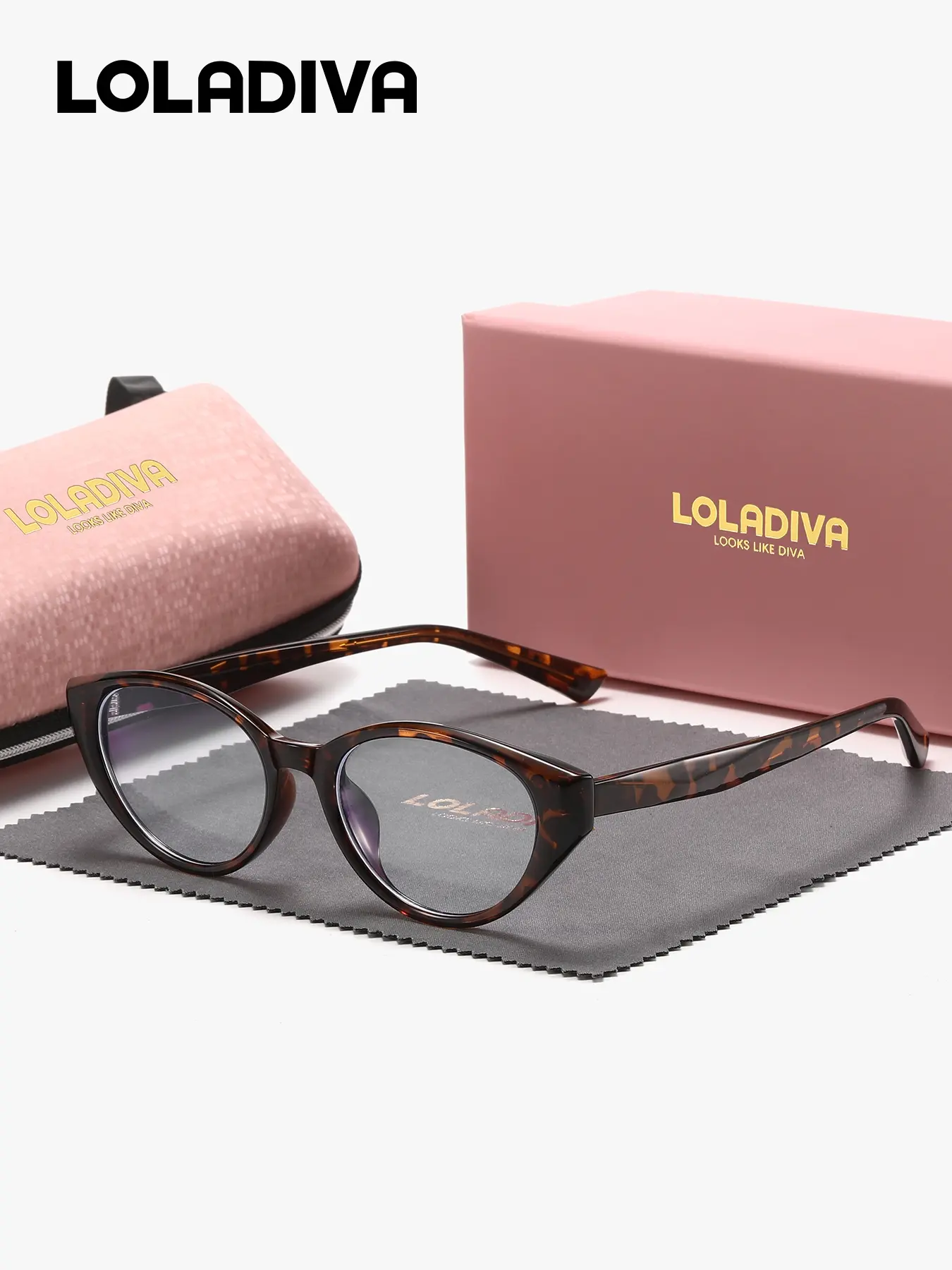 LOLADIVA 1 Piece Unisex Retro Full Frame Plaon Glasses Exquisite Oval Frame Plaon Glasses