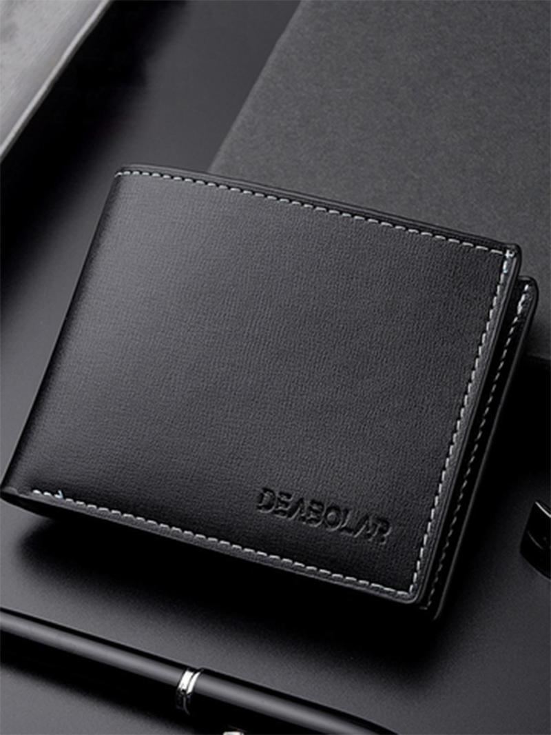 Men's Business Fashion Bifold Wallet, Simple Style Plain Color Wallet, Casual Trendy Wallet for Work & Daily Use