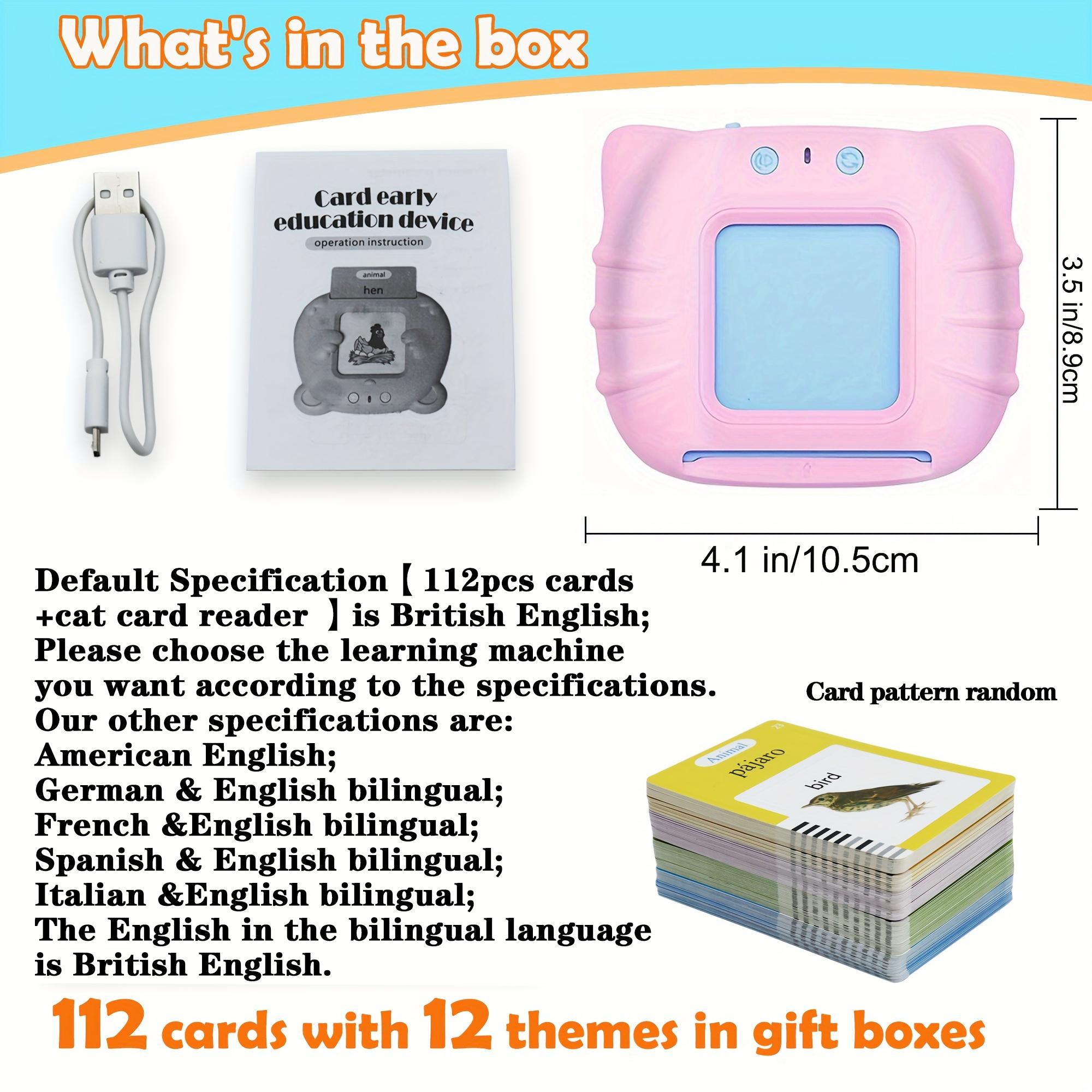 Early Education Toys for Kids, Words Card Reading Learning Machine, Children's Early Education Learning Machine, 1 Set Learning Machine, Preschool Educational Toys