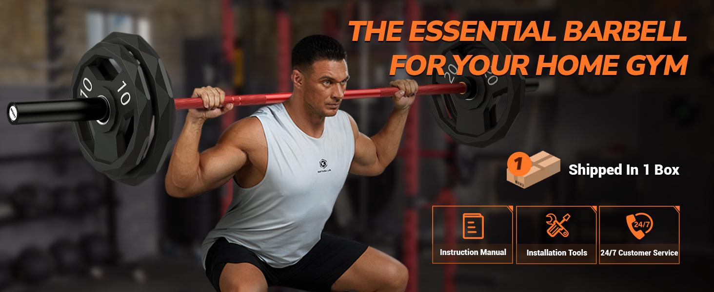 7ft Olympic Barbell Bar, 44LB Load 1500 lbs Capacity, Weight Bars for Gym Home Exercises, Weights Lifting, Squat, Powerlifting, Bench Press Bar Fit 2" Plates 7ft Olympic Barbell Bar, 44LB Load 1500 lbs Capacity, Weight Bars for Gym Home Exercises, Weights Lifting, Squat, Powerlifting, Bench Press Bar Fit 2" Plates