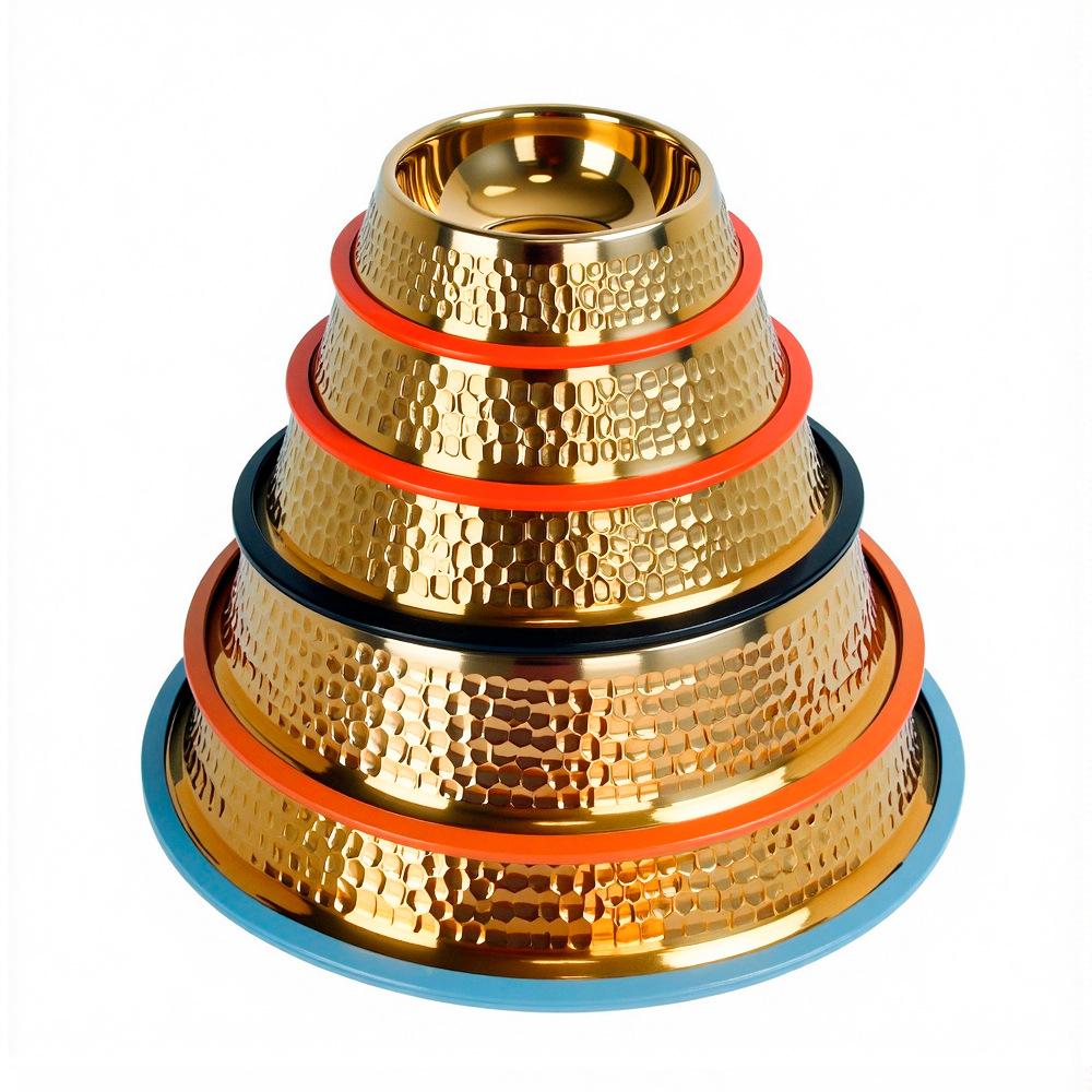 304 Stainless Steel Heavy Duty Pet Bowl, 1 Count Anti-spill Dog Food & Water Bowl, Rustproof BPA-Free Pet Feeding Bowl with Rubber Base, Pet Supplies & Accessories for Dogs & Cats