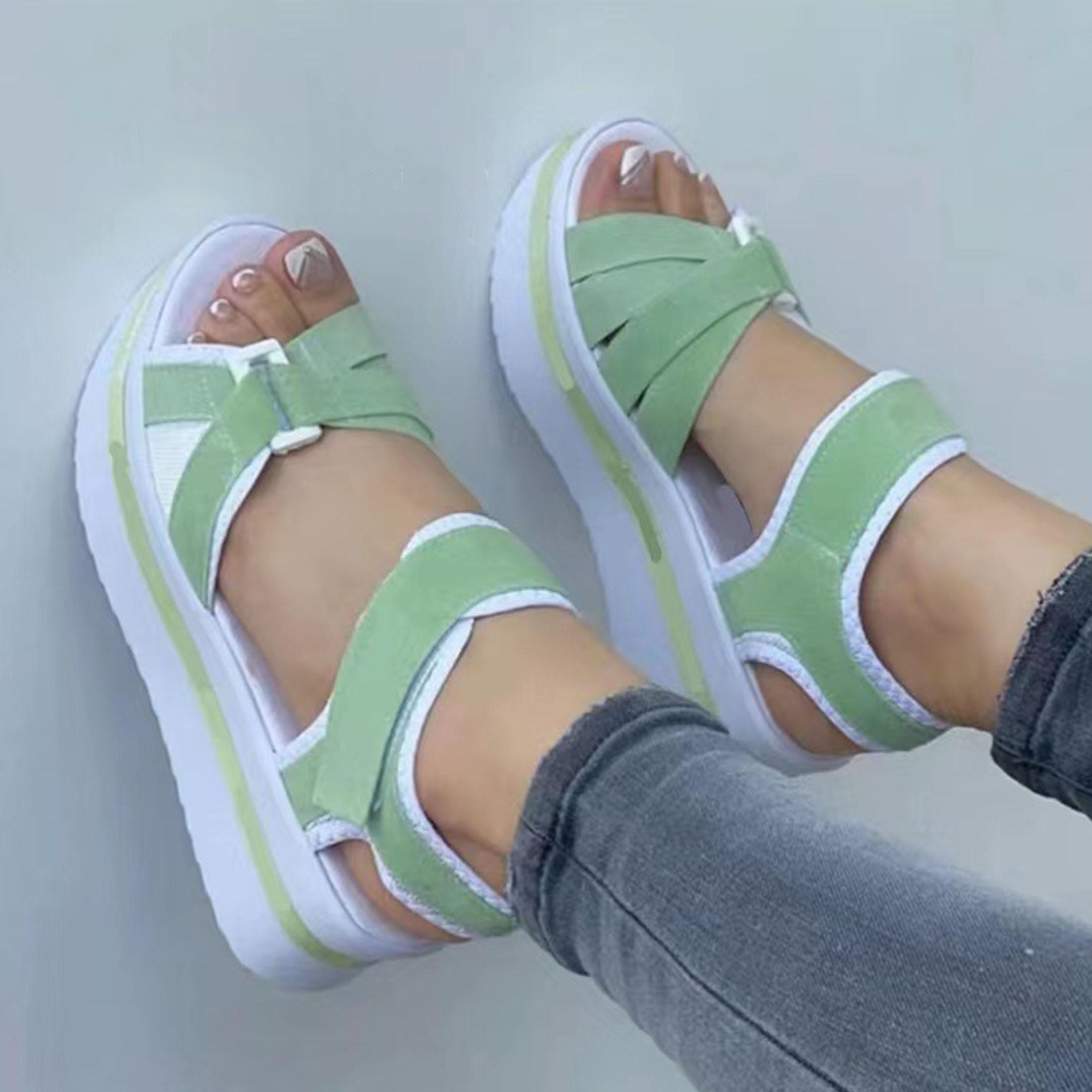 Women's Platform Wedge Sandals, Casual Summer Adjustable Arch Support High Heeled Sandals For Casual Travel Outdoor