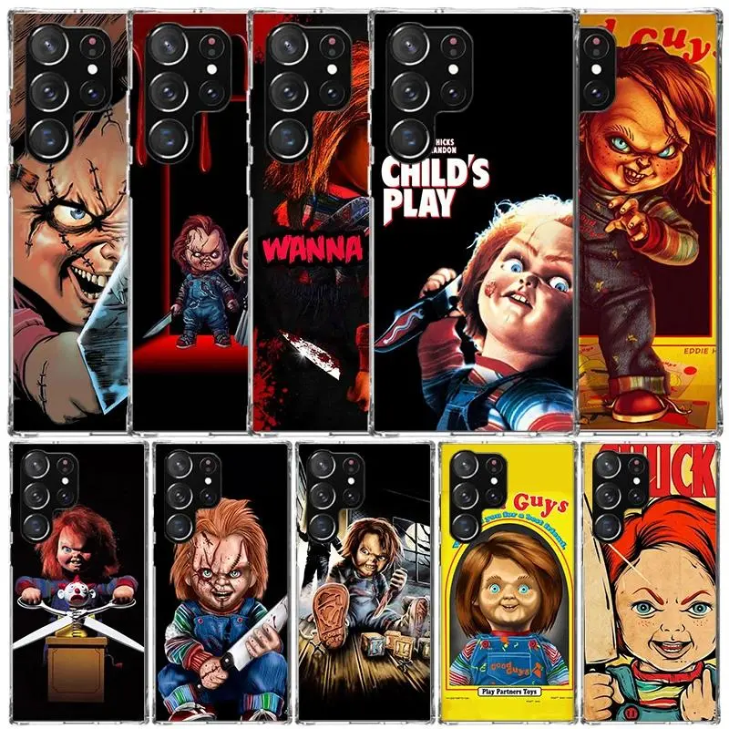 Chucky Child's Play Phone Case for Samsung Galaxy S26 S24 S25 Edge Ultra S22 S23 Plus S21 FE For iphone 17 16 15 14 13 12 11 17Air Plus Pro Promax Soft TPU Back Cover
