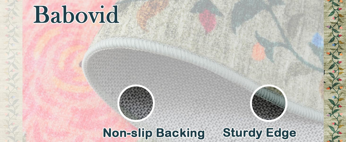 Pink Area Rug 4x6 Rug Washable Boho Rugs Non Slip Low Pile Floral Small Carpet for Bedroom, Bedside, Kids Room, Office, Dining Room(Light Pink, 4 x 6)