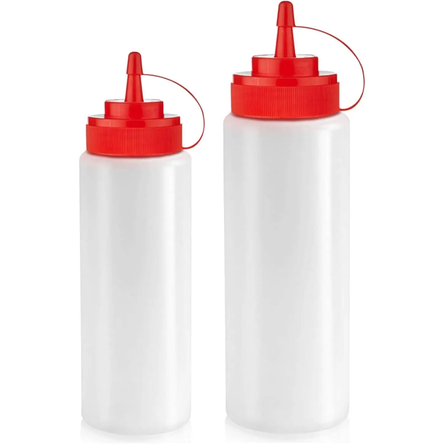 12 oz & 16 oz Condiment Squeeze Bottles for Sauce – Leak Proof Oil, Syrup, Dressing  Bottles – Easy Pour, Refill & Clean | 2 Pack