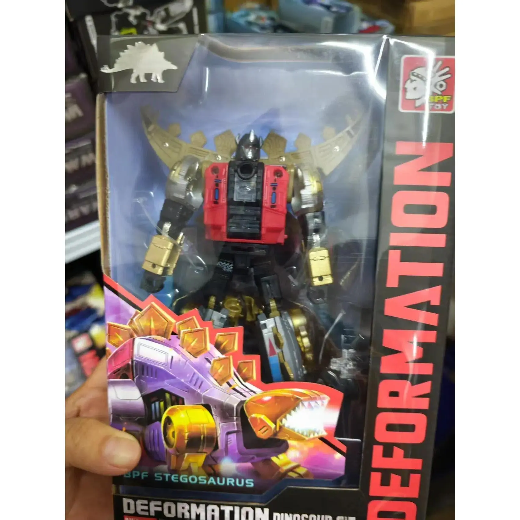 BPF 5-in-1 ABS Plastic Transformers G1 Dinoking Volcanicus Action Figure, Dinobots Grimlock Slag Sludge Snarl Swoop Slash Model Toy