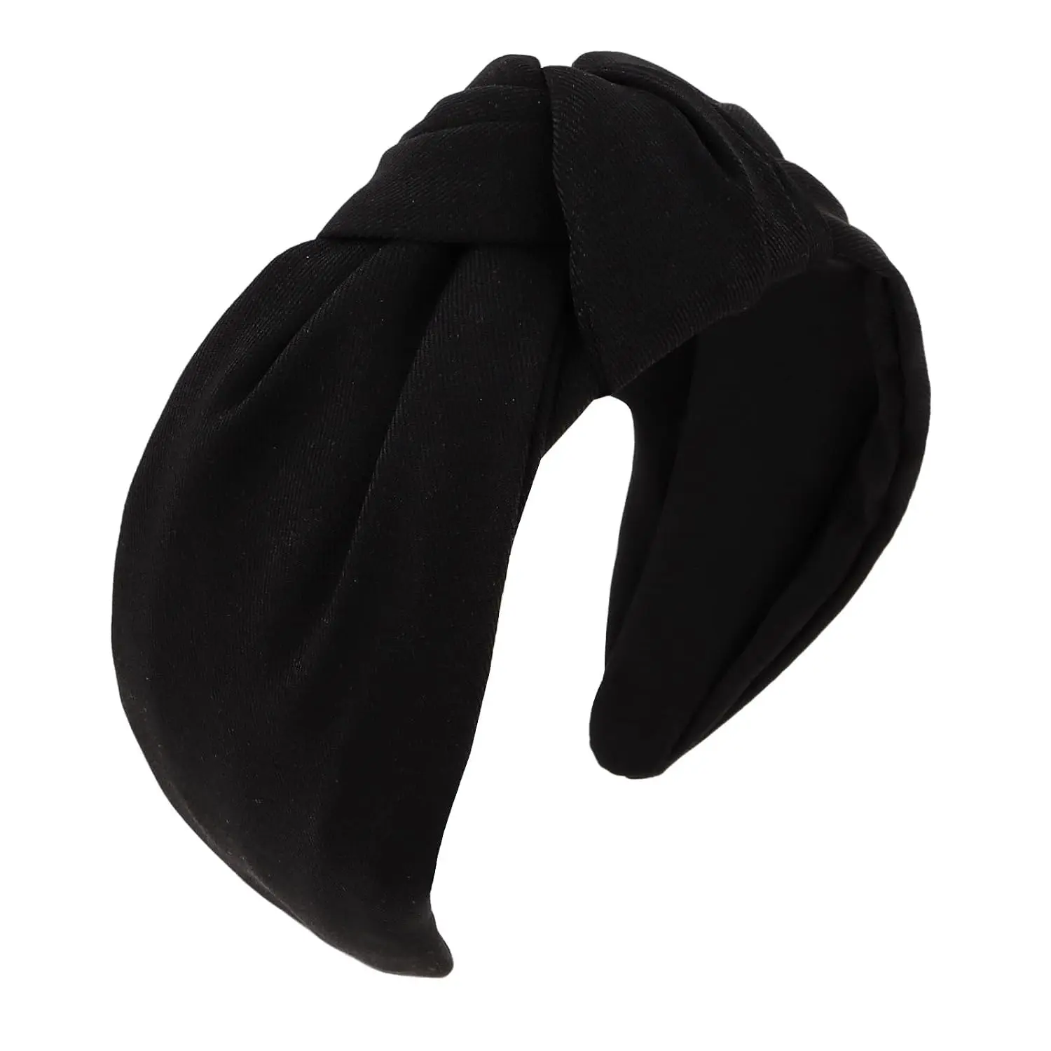 Wide Black Knot Headband for Women & Girls - Stretchy Fashion Hair Accessory for Taming Flyaways & All-Day Comfort(Gift)