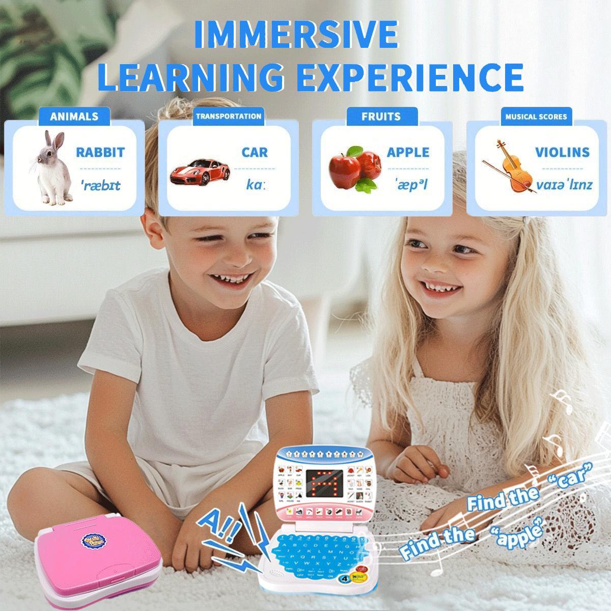 Electronic Learning Toy, 1 Box Mini Learning Computer Toy, Portable Learning Toy with Letters Numbers Music Functions, Ideal for 3 Years and Up