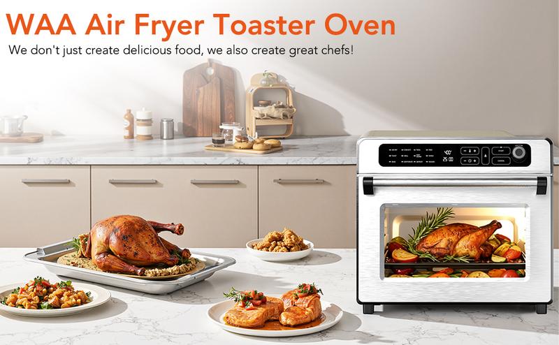 Kismile 25QT Air Fryer Toaster Oven 12-in-1 Digital Countertop 1750W Stainless Steel Black Natural Convection Roast Bake Dehydrate Reheat with 60-Minute Timer Kismile 25QT Air Fryer Toaster Oven 12-in-1 Digital Countertop 1750W Stainless Steel Black Natural Convection Roast Bake Dehydrate Reheat with 60-Minute Timer