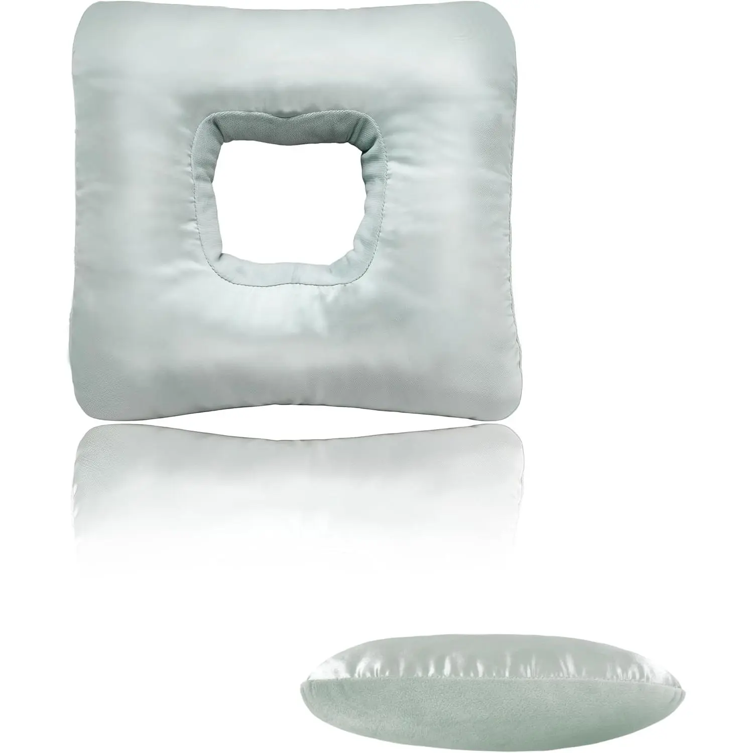 Ear Piercing Pillow for Side Sleepers with Ear-Hole for Ear Pain, Reversible & Cotton Washable and Ergonomic Ear Guard Protector for Side Sleeping (Square)