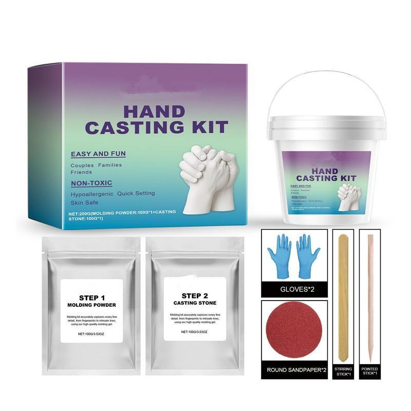 Hand Mold Powder DIY Set, Clone Handprint Memorial Keepsake Kit, Hand Model Set for Souvenirs, Perfect Gift Idea