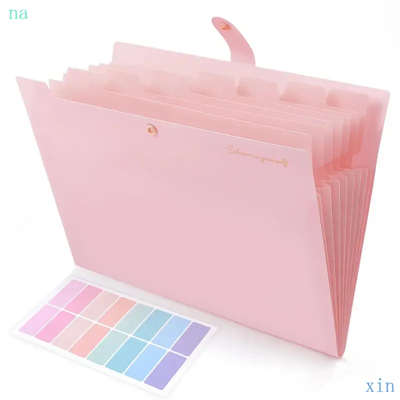 8-Pocket Expanding File Folder - 12.8" x 9.8", 6 oz Accordion Document Organizer with Tabs, Household & Office Accessory for Students & Office Use