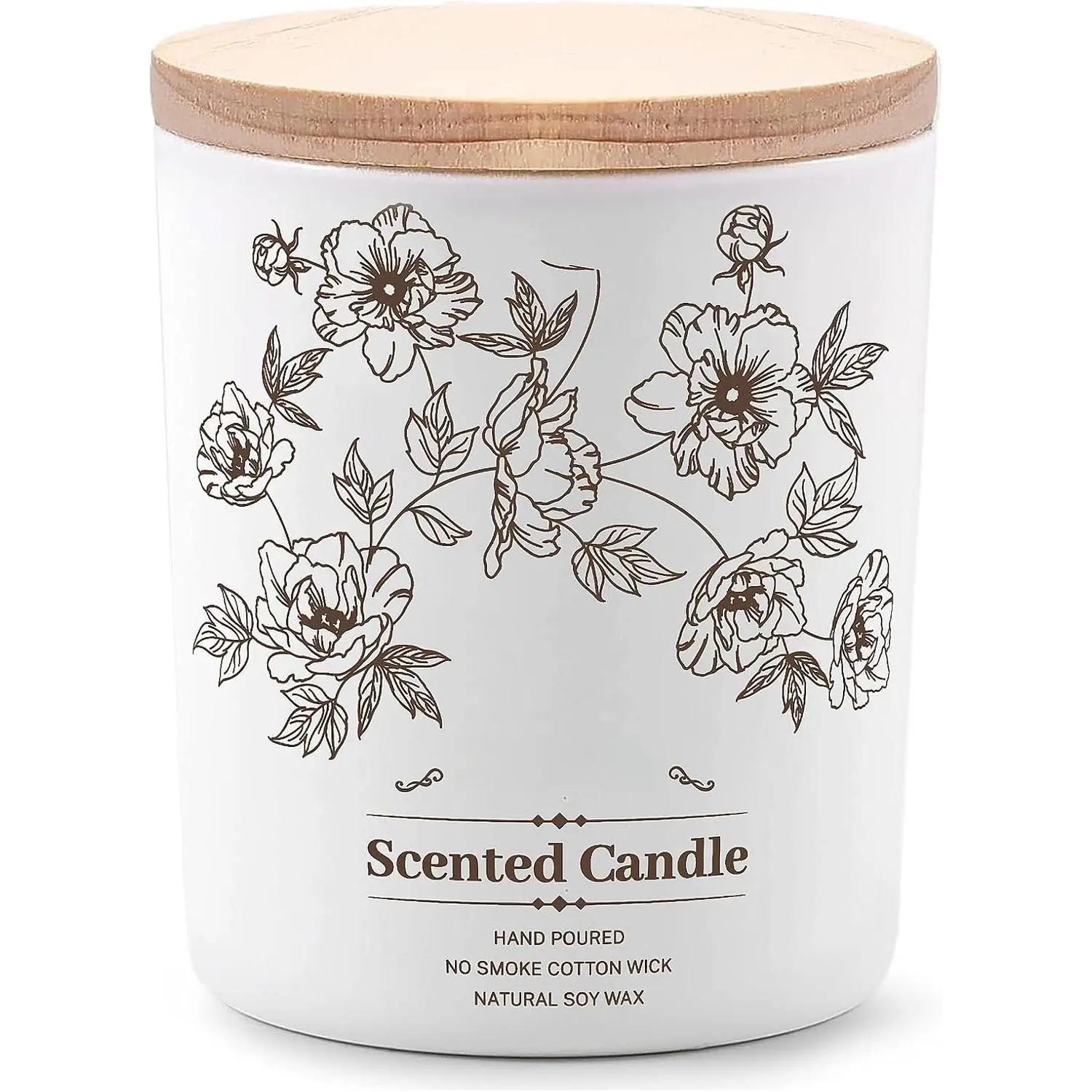 Deluxe Scented Candle for Women & Men, Vanilla Coconut, 5.2 Oz | Soy Wax Jar Candle, Up To 40 Hours Of  Time& A  Ceramic-Style Jar For  Decor Or Gifting