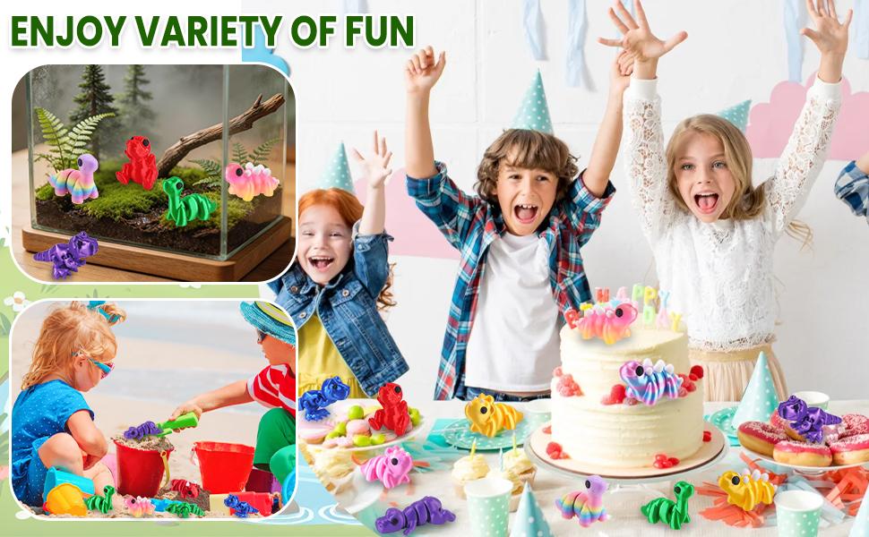 24 Pcs 3D Printed Articulated Dinosaur Animals Set, Flexible Fidget Toys Mini Figurines for Kids Party Favors, Birthday Rewards, Desk Decor & Office Pets 24 Pcs 3D Printed Articulated Dinosaur Animals Set, Flexible Fidget Toys Mini Figurines for Kids Party Favors, Birthday Rewards, Desk Decor & Office Pets
