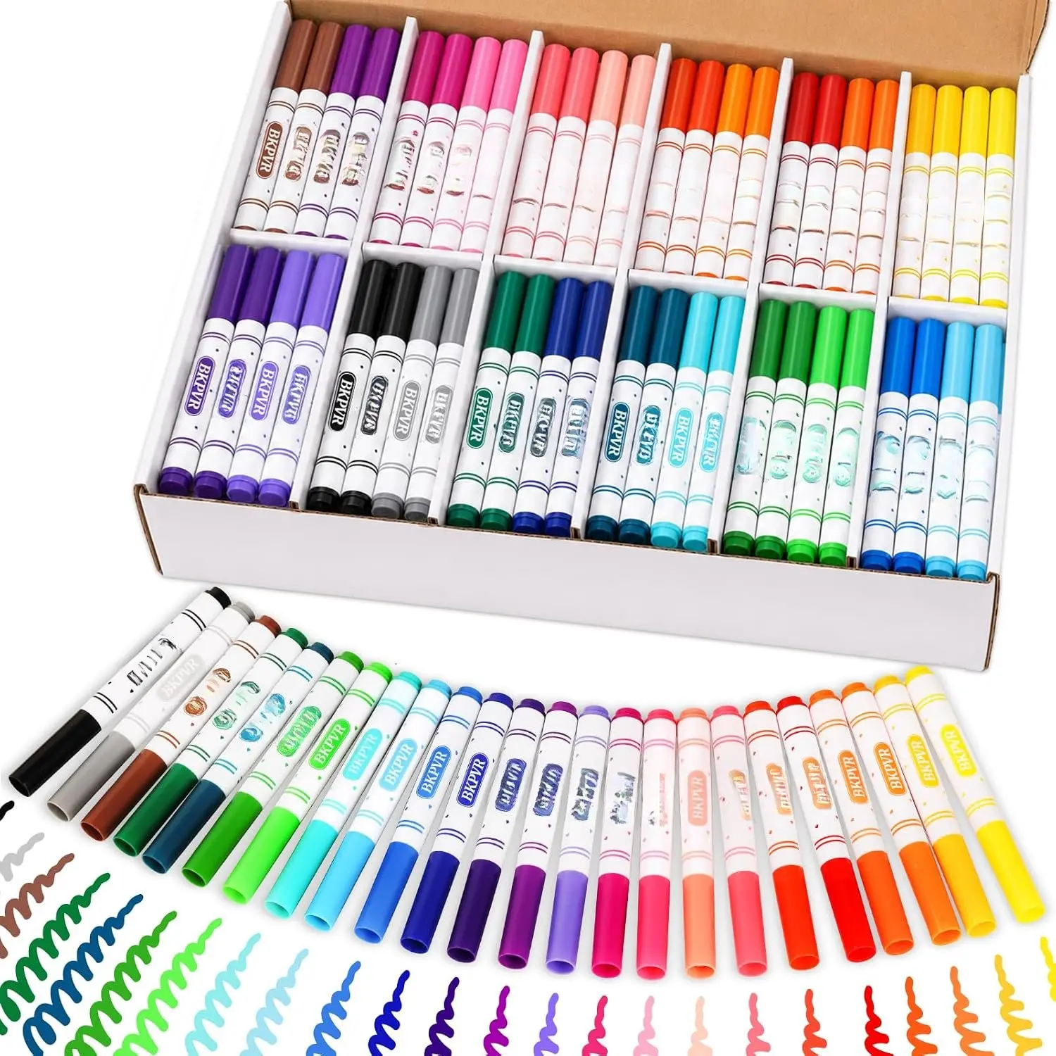 Markers Bulk, 144 Washable Markers for  Classroom, 24 Colors | Broad Line Conical Tip Coloring Markers for School Teacher Classroom Supplies, Coloring Marker Set for Arts Crafts
