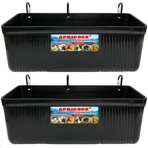 Large Feed Trough and Goat Feeder - 2 Pack Hanging Feeder with Clips, Waterer Bucket, Fence Feed Trough, Goat Supplies, 10 Quart