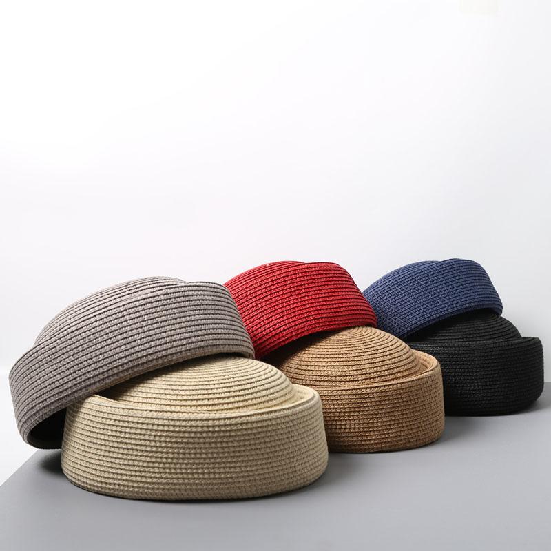 2026 New Summer Japanese Retro Artistic Painter Berets Pillbox Hat Woven Paper Straw Sun Hats Women Circle Concave Top Straw Hat