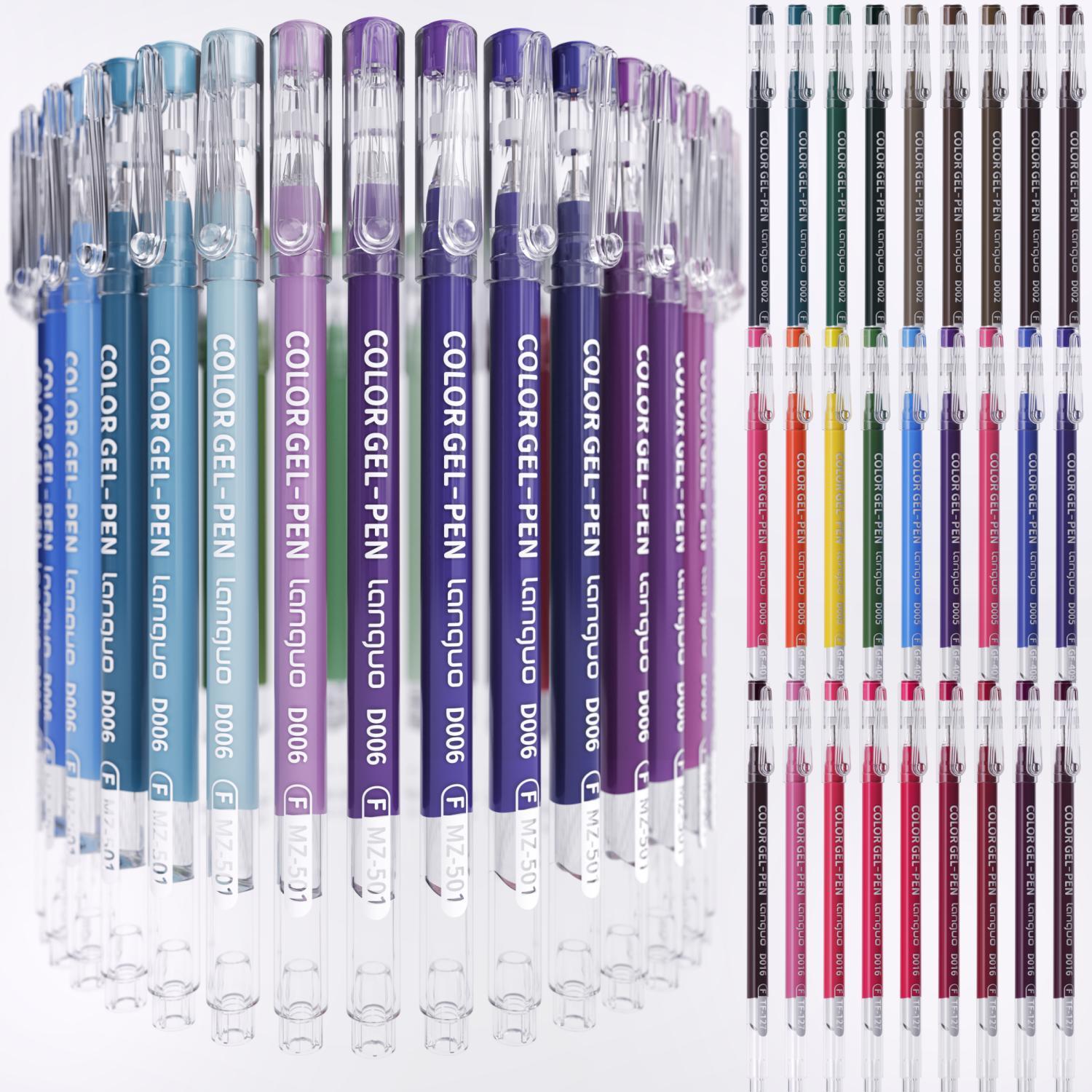 Gel Pen Set, 0.6mm Needle Tip Gel Pens with Storage Box, Gel Marker for Making Cards, Journaling Crafting Doodling Drawing, School Craft Supplies, Art Markers Set, Doodle Drawing Pen