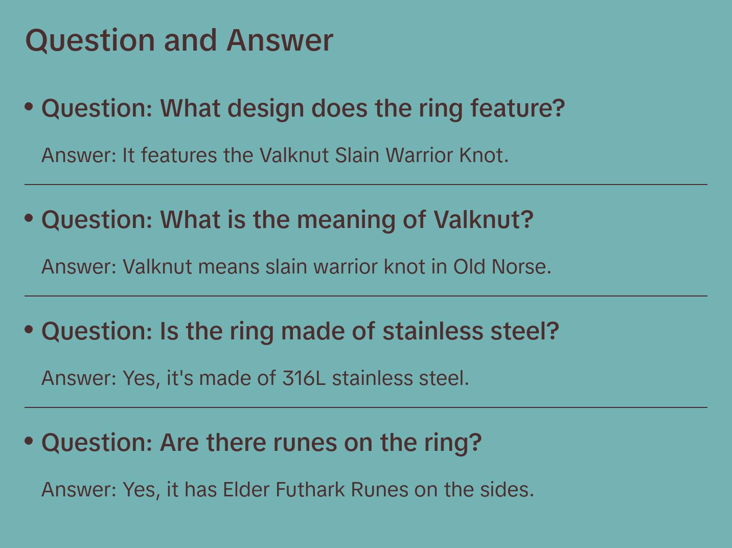 Viking Valknut Rune Ring 316L Stainless Steel