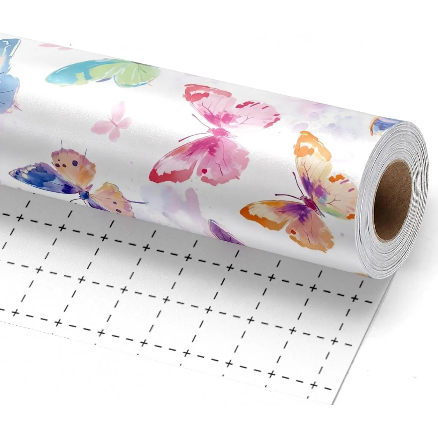 Strawberry & Blueberry  Wrapping Paper Mini Roll, Cute Watercolor Fruit ,  Gingham Background,  for Birthday, Celebration, Summer Parties, 17" x 33'(46.7 sq. ft)
