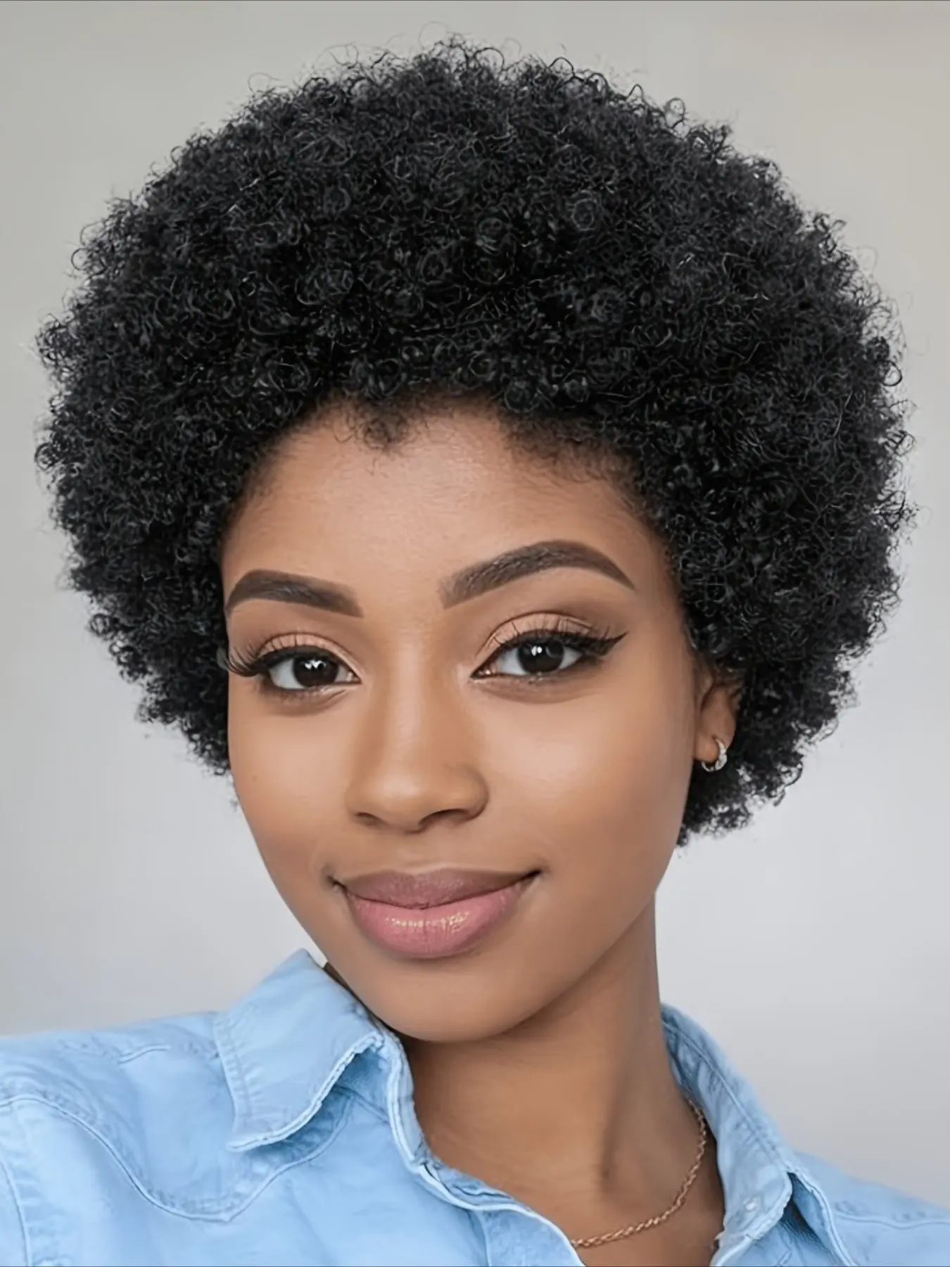 Afro Kinky Curly Wave Human Hair Wig for Women Pixie Cut Wig for Daily Party Use Wig Full Machine Made Wig 150% Density