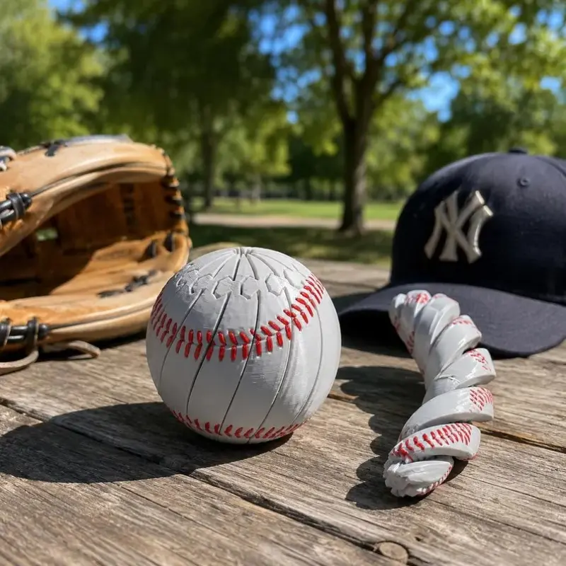 3D Printed Twistable Baseball Model, Creative Desktop Decor, Rotatable Baseball Figurine, Ideal for Office, Dorm, Game Room, Sports Collection