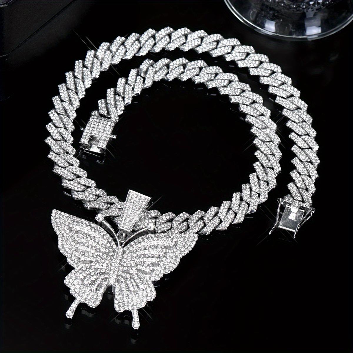Colorful Butterfly Pendant Necklace, Various Colors of Cuba Chain Can Be Selected, Beautiful And Elegant Collocation Colorful Butterfly Pendant Necklace, Various Colors of Cuba Chain Can Be Selected, Beautiful And Elegant Collocation
