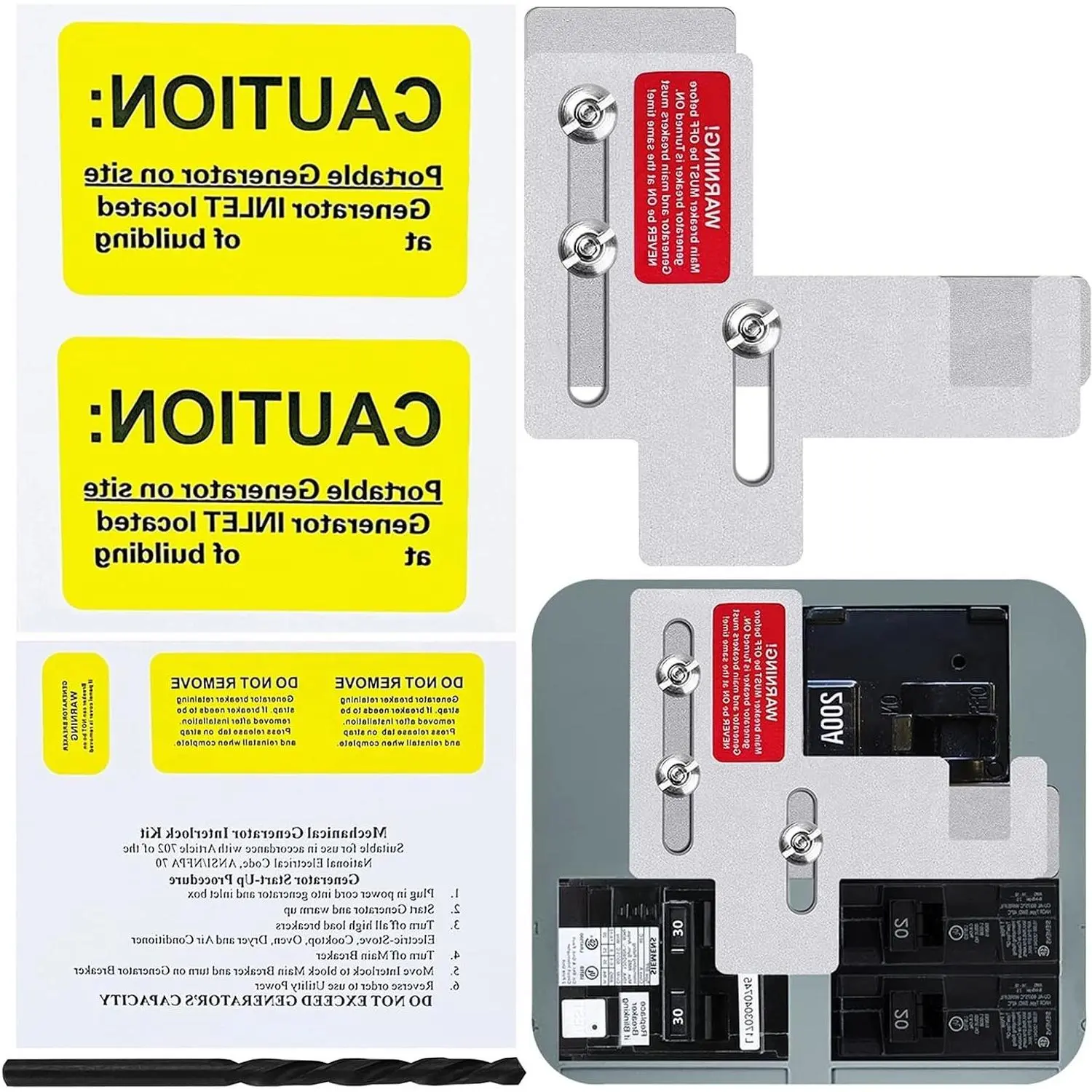 Generator Interlock Kit for Siemens Murray 150 or 200 Amp PanelGift