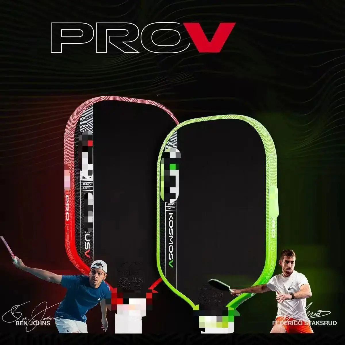 Prov Pickleball Paddle Carbon Fiber 5th Generation, Heat Pressed One-Piece Frame, Energy Storage, High Efficiency Power Transfer, Stable Shock Absorption