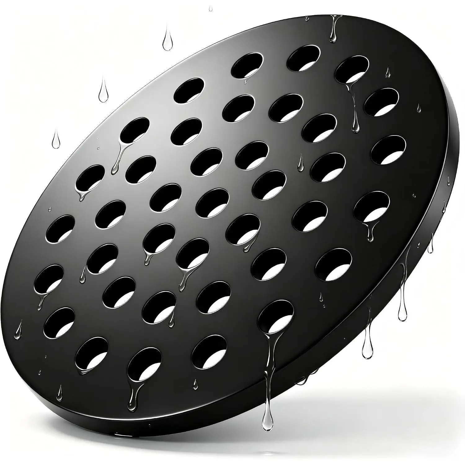 4 Inches Cast Iron Drain Cover, 4'' Round  Floor Drain Strainer | 4'' Floor Drain Cover Fits for Basement, Bathroom, Kitchen, Utility room, Garage and Restaurant, Prevents Clogs and Backup