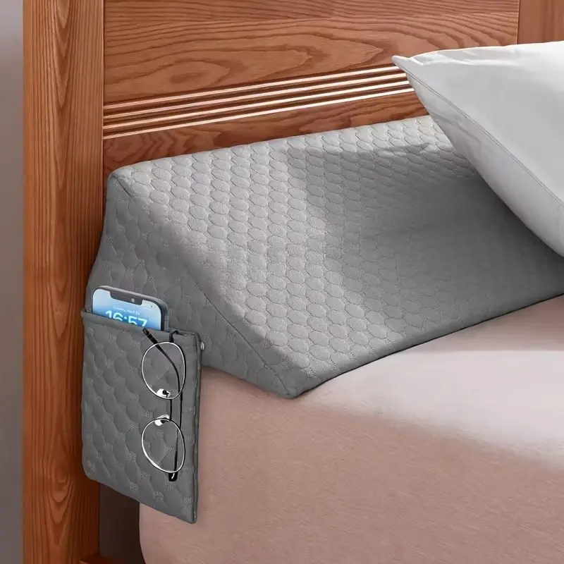 Wedge Pillow for Mattresses, Filler for Beds, Closer for Headboards, Sleeping Against Headboards Or Walls, Featuring A Removable Cover, Designed to Help with Snoring, Post-Surgery, Pregnancy - Machine Washable Mattress Wedge with Filling