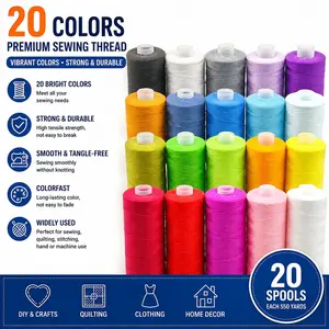 20 Colors Sewing Thread Set, 500m High-Strength Polyester Threads, Durable DIY Craft Supplies, Home Sewing Machine Accessories, Thread For Sewing