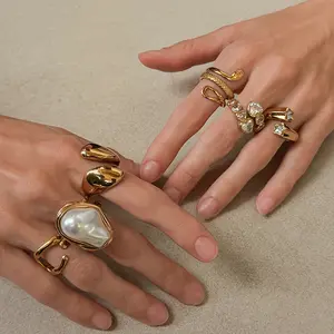 Y2K Viral Melted Gold Chunky Ring Main Character Energy Baddie Aesthetic Statement Jewelry