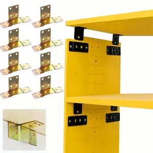 Bed Head Iron Set 8 Pcs + 80 Screws, Bed Rail Bracket, Silent Support, Anti-Split Hook, Easy Assembly, for Solid Wood Beds
